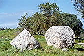 Selinunte Cave di Cusa. The quarry utilized for temple columns, today it is still possible to observe blocks and drums at different stages of preparation. 